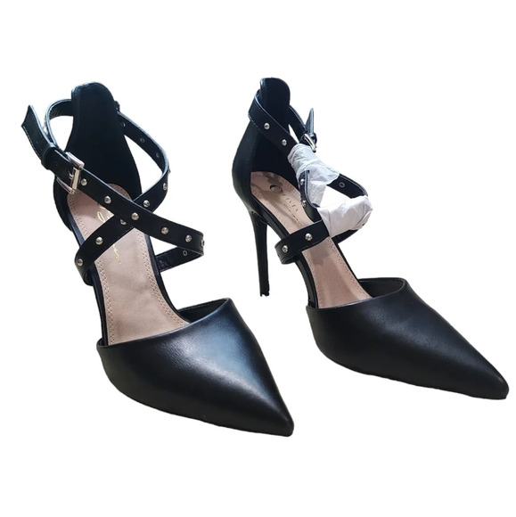 Olivia Ferragamo Womens Black Strappy Heels Size 7.5 - Picture 4 of 8